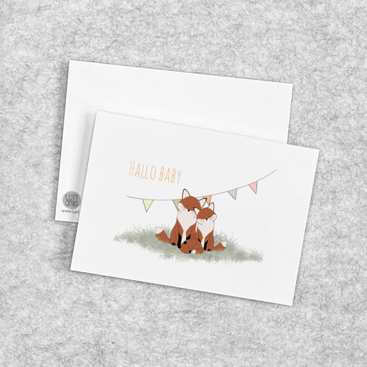 „Hallo Baby“ Grußkarte – Willkommen im Leben, kleines Wunder!