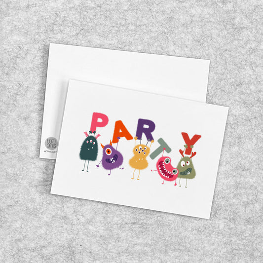 Party-Time mit den Monsterfreunden – Grußkarte