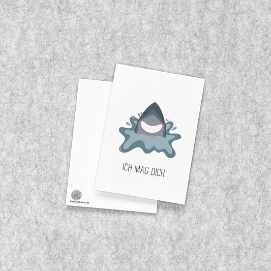 „Ich mag dich“ Grußkarte - Hai